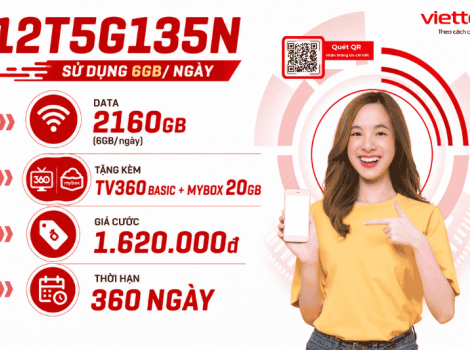 12T5G135N HN4 Gửi 290 Là Gói Gì? Có 2160GB Data Trong 12 Tháng