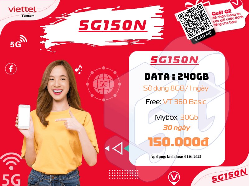Gói 5G150N Viettel