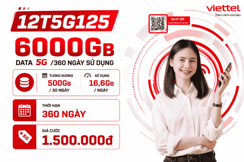 Gói 12T5G125 Viettel