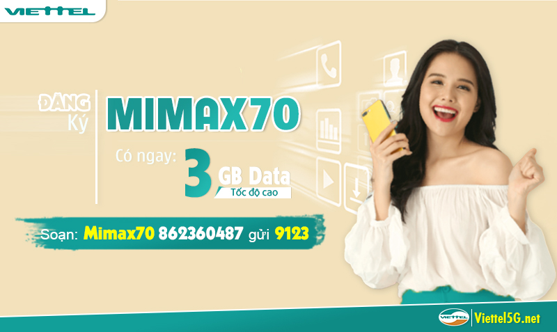 Các gói cước 3G Viettel 70k 1 tháng 2022