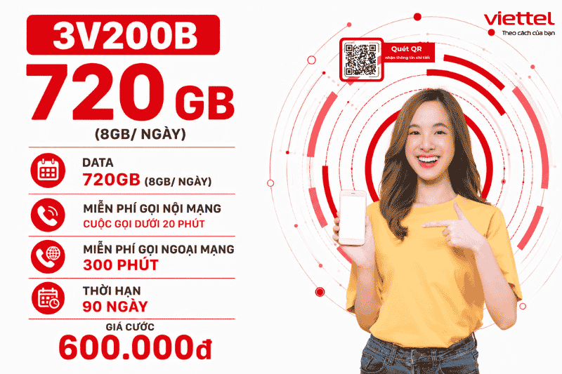 Gói 3V200B Viettel