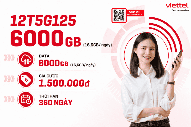 Gói 12T5G125 Viettel
