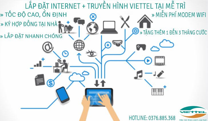 Lắp internet cáp quang Viettel tại Mễ Trì