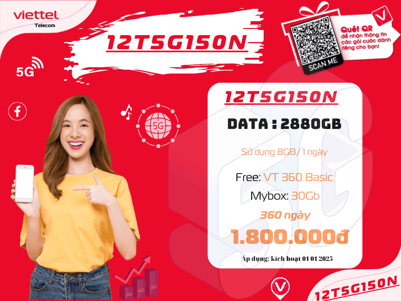 Gói 12T5G150N của Viettel