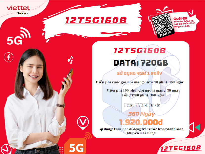Gói 12T5G160B của Viettel