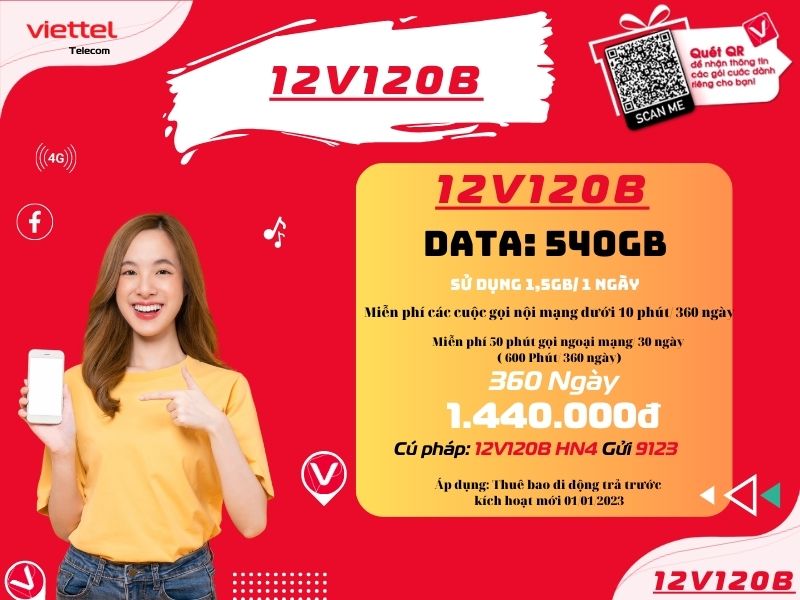 Gói 12V120B của Viettel