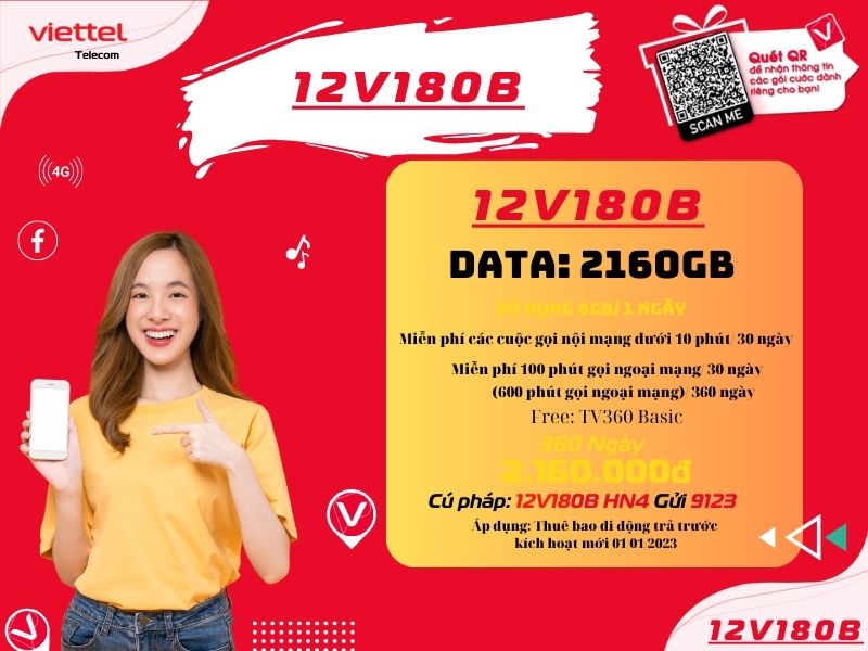 Gói 12V180B của Viettel