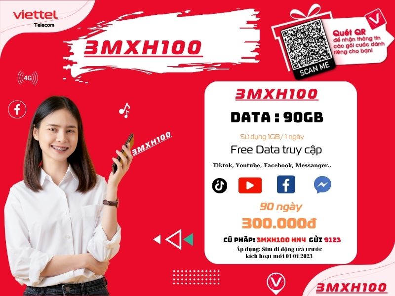 Gói 3MXH100 của Viettel