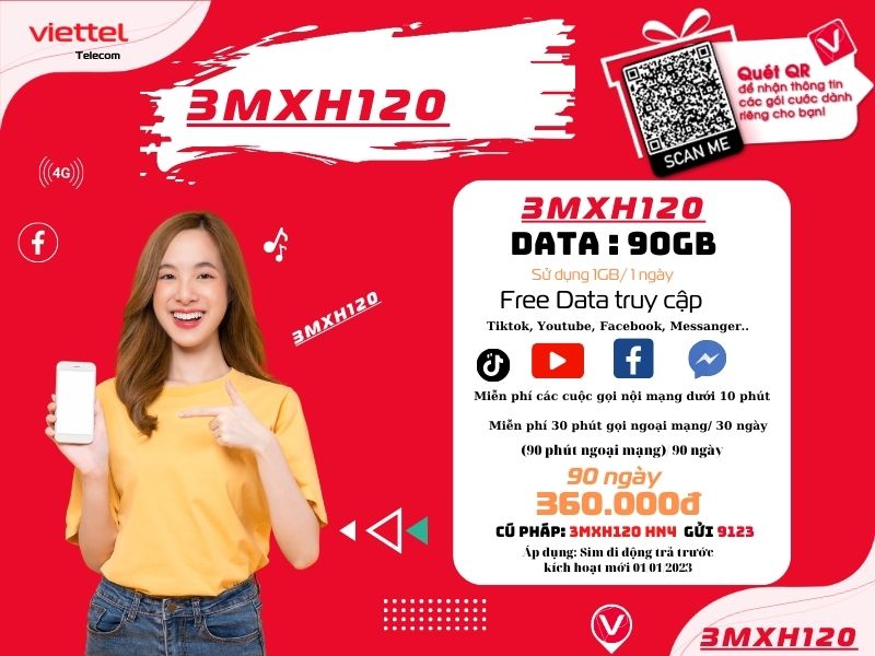Gói 3MXH120 của Viettel