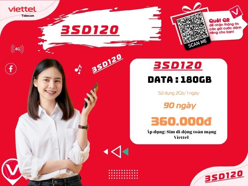 Gói cước 3SD120 Viettel