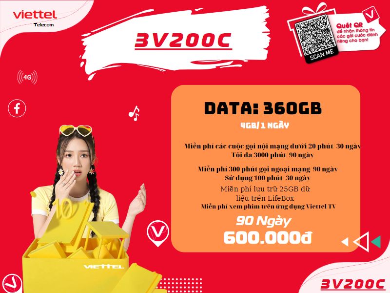 Gói 3V200C Viettel