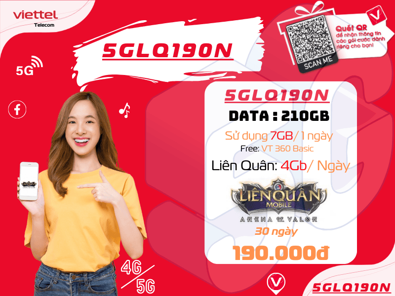 Gói cước 5GLQ190N Viettel