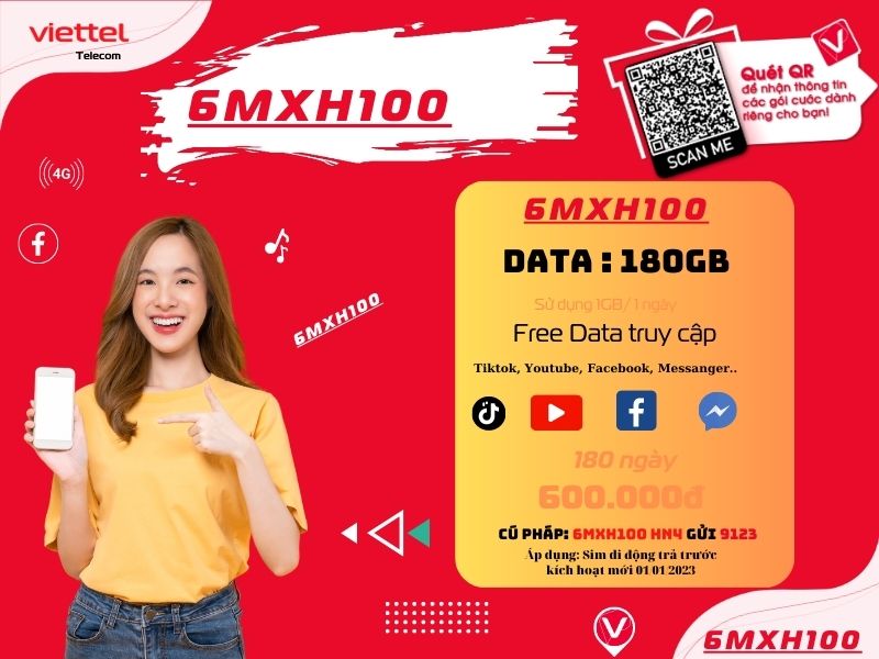 Gói 6MXH100 Viettel
