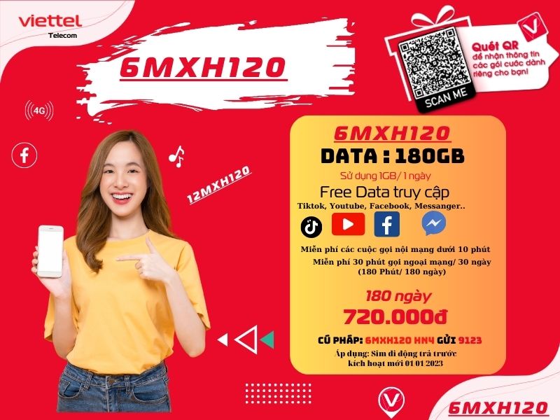 Gói 6MXH120 Viettel