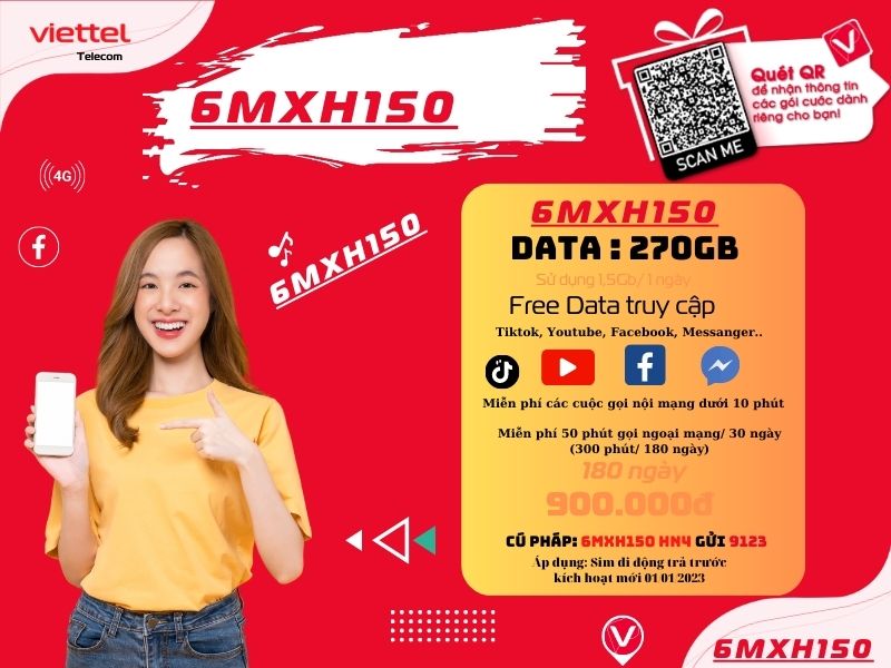 Gói 6MXH150 Viettel
