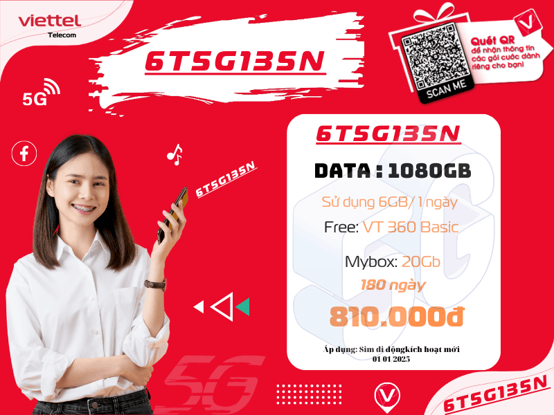 Gói 6T5G135N Viettel