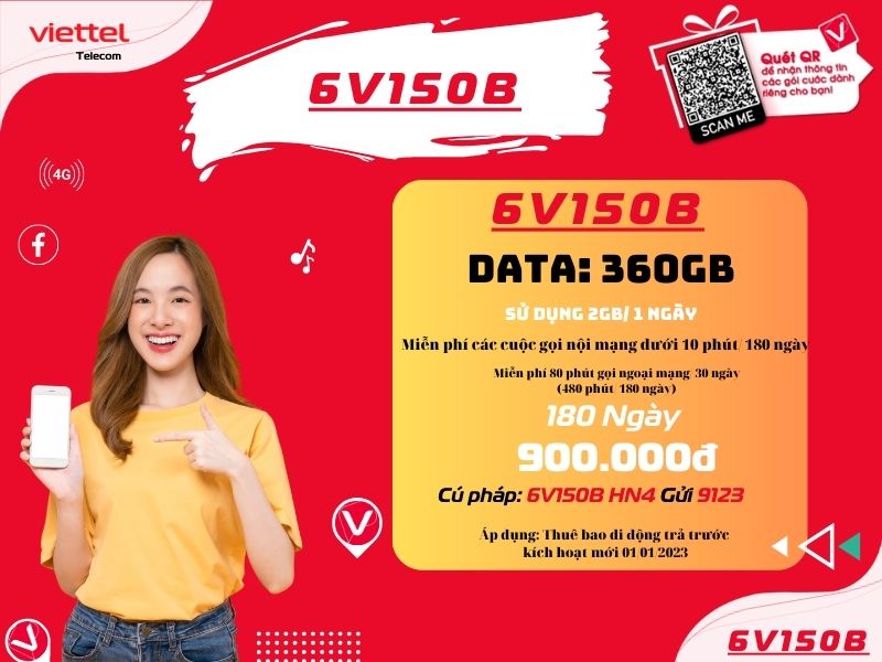 Gói 6V150B của Viettel
