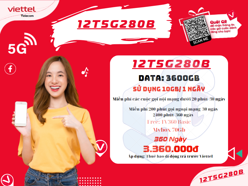 Gói 12T5G280B của Viettel