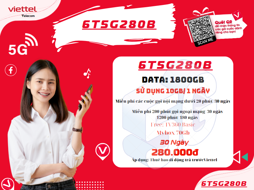 Gói 6T5G280B của Viettel