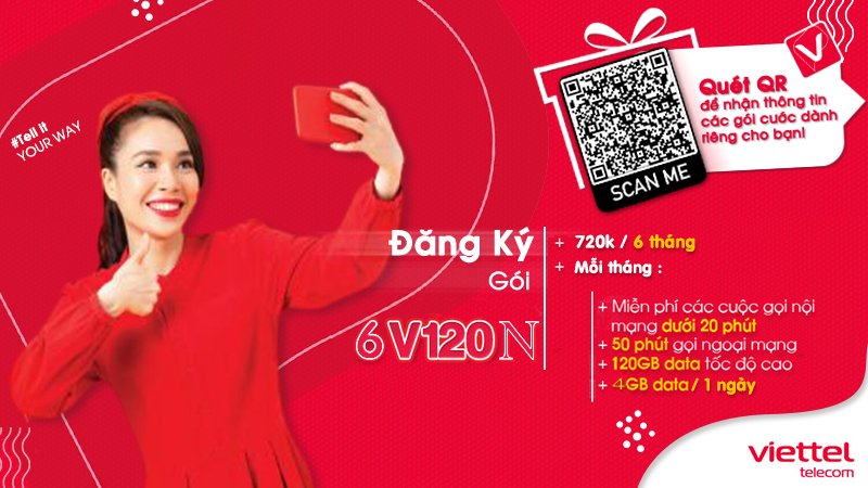 Gói cước 6V120N của Viettel 2023